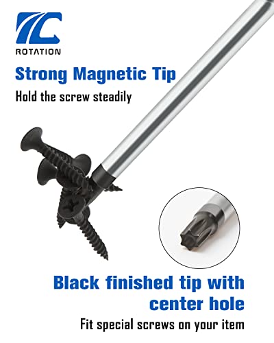 ROTATION Torx Screwdrivers Set 10-Piece, Magnetic Black Finished Tip with Center Hole, Professional Cushion Grip Screwdriver Set with High Torque