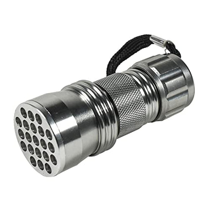 HQRP Professional 21 LED Flashlight - Blacklight for Detecting Uranium, Depression, Vaseline Glass