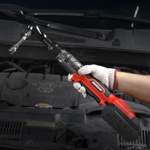 3/8" Cordless Ratchet Wrench for Milwaukee 18V Battery(Tool Only),75FT-LBS(102N.m) Extended Electric Ratchet Wrench with Variable Speed, LED Light, 1/4"&1/2" Adapter,3" Extension Bar