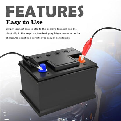 2PCS Trickle Charger for Car Battery 12V,1300mA SLA Battery Trickle Charger with Short-Circuit Protection,Universal 12V Trickles Chargers Maintainer for Cars,Motorcycles,Boats