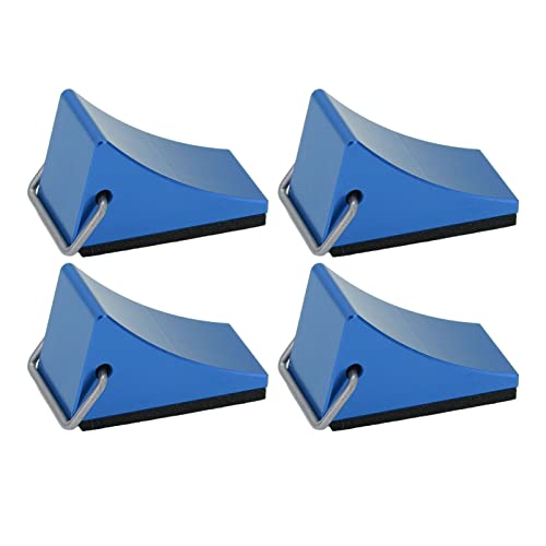 4PCS RC Model Car Wheel Chock, Aluminum Alloy RC Wheel Chock with Anti - Slip Bottom, Durable Tire Stopper for Gen8 Axial SCX10 and Universal RC Cars (Blue) - color: Blue