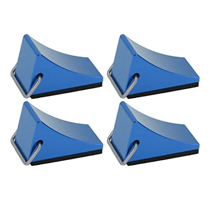 4PCS RC Model Car Wheel Chock, Aluminum Alloy RC Wheel Chock with Anti - Slip Bottom, Durable Tire Stopper for Gen8 Axial SCX10 and Universal RC Cars (Blue) - color: Blue