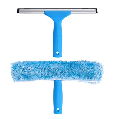 MR.SIGA Professional Window Cleaning Combo - Squeegee & Microfiber Window Scrubber, 10" - size: 10-inch