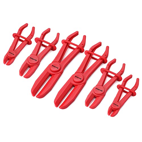 DURATECH 6-Piece Hose Clamp Set for Fuel, Brake and Radiator Hoses | Pinch Clamp Pliers for Flexible Hoses, Fuel, Gas, Brake & Radiator Lines - size: 6-Piece, style: Straight