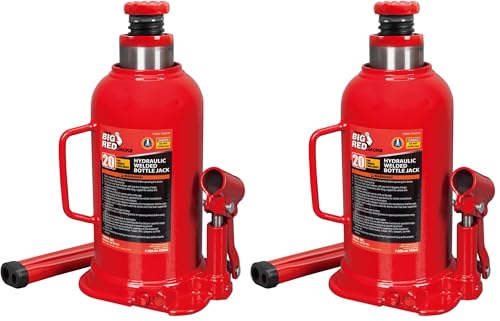 BIG RED 20 Ton (40,000 LBs) Torin Welded Hydraulic Car Bottle Jack for Auto Repair and House Lift, Red, TAM92003B (Pack of 2) - size: 20 Ton（40,000 lbs） (Pack of 2), style: 20 Ton（40,000 lbs）Standard