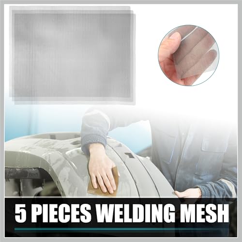 5PCS Welding Mesh Plastic Reinforcing Stainless Steel Wire Mesh Screen for Thermoplastic Repairs Welding Kit for Bumper Kayak Window Screen Mesh Fireplace Net Replacement Car Parts
