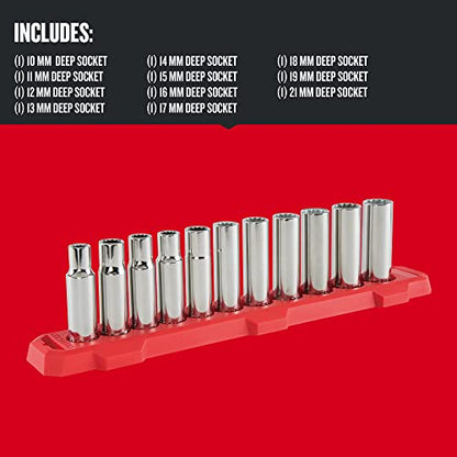 CRAFTSMAN Deep Socket Set, 1/2-Inch Drive, Metric, 11-Piece (CMMT12049) - style: Metric