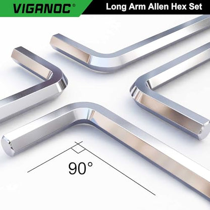 Allen Hex Key Set, 9-Piece, L-Shape, Chrome Vanadium Steel, 1.5-10 mm - style: Allen Hex Key