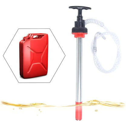 Manual Push Oil Pump Transfer Pump, 5 Gallon Bucket Pump with 47" Long X 5/8”Diameter Clear Vinyl Hose