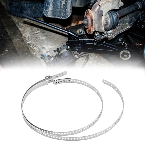 QWORK CV Boot Clamp Kit, Stainless Steel Adjustable Axle Shaft Joint Crimp Clamps for ATV/UTV Drive & CV Axle - Set of 24 (12 Small, 12 Large)