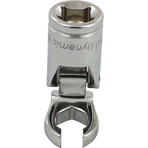 Dynamic Tools D008760 3/8" Drive Metric 10mm Flex Head with Crow Foot Flare Nut Socket, Chrome Finish - size: 10 mm