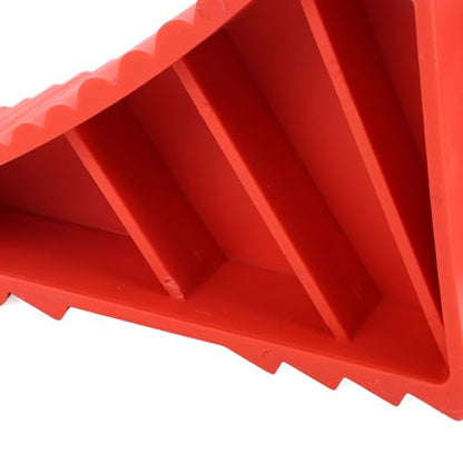 Ejoyous Heavy Duty Rubber Wheel Chock with Ribbed Anti Slip Design and Handle for Car Truck SUV Trailer RV