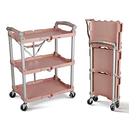 Olympia Tools 89-350 Pack-N-Roll Folding Collapsible Service Cart, 150LB Capacity, Rose - color: Rose, size: 150LB