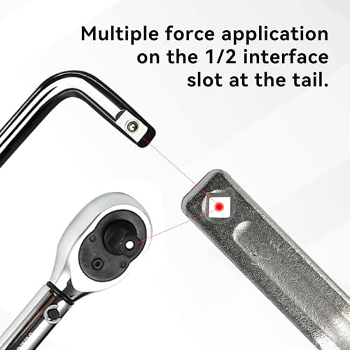 Car Wrench Extender Tool Bar, Auto Wrench Extension Leverage Tool with 1/2" Square Hole, Ultra Long Vehicle Drive Torgue Extender Accessories, Universal for SUV, Sedan, Truck