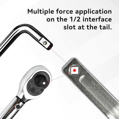 Car Wrench Extender Tool Bar, Auto Wrench Extension Leverage Tool with 1/2" Square Hole, Ultra Long Vehicle Drive Torgue Extender Accessories, Universal for SUV, Sedan, Truck
