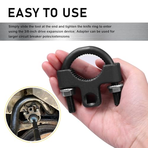 Steering Wheel Inner Tie Rod Ball Head Rudder Wrench, 3/8" U-shaped Tooth Structure Metal Rocker Arm Detach Installation Tool, Universal Inner Tie Rod Removal Tool Repair Accessories (Black)