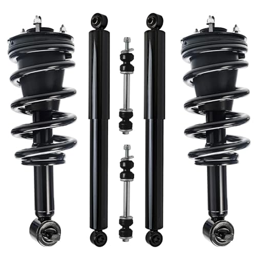 Detroit Axle - 4WD Struts Shocks Kit for 2014-2018 Chevy Silverado 1500 GMC Sierra 1500, 2015 2016 2017 Front Struts with Coil Spring Sway Bar End Links Rear Shock Absorbers Suspension Replacement - size: 6AQS47172-V1/ strut shock sway kit