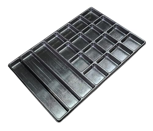 Protoco 3019 Utility Tool Tray Tool Box Organizer with 25 inch (L) x 15.5 inch (W) x 1.25 inch (H) Dims and Built from a Durable Rubberized Compound to Protect and Keep Your Tool Box Organized - style: 3019