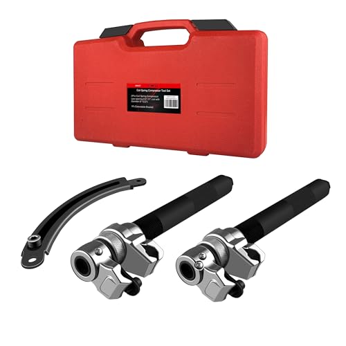 WETT Coil Spring Compressor Tool Set, 2-Piece Heavy Duty Strut Spring Compressor Tool with Extendable Bracket, 2645LB Capacity Automotive Spring Compressor Tools for Car, Truck, UTV, ATV