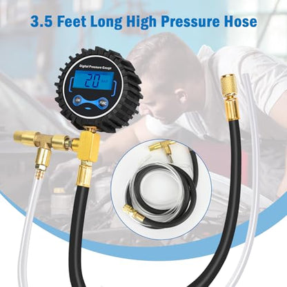 Digital Fuel Injection Pressure Tester Kit - Fuel Pressure Gauge 0-300 PSI for Petrol Engine Fuel Pressure Test Kit Automotive Test Tool Kit - size: Digital