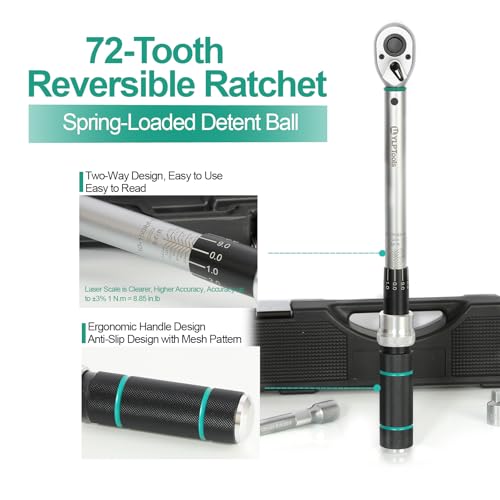 3-Piece Click Torque Wrench Set – 1/4", 3/8", 1/2" Drive, ±3% Accuracy, 72-Tooth Ratchet, Dual-Direction, Chrome Vanadium Steel, Includes Storage Cases - size: 1.67-16.67 ft-lb, 5-45 ft-lb, 10-150 ft-lb, style: 1/4 3/8 1/2-inch