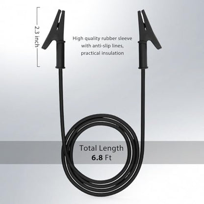 14 Gauge 2pcs/6.6Ft Alligator Clips Electrical with Wires UL3135, Heavy Duty Silicone Test Leads Set Jumper Wires Kit for Testing - EDGELEC - size: 6.6 Ft(2m)