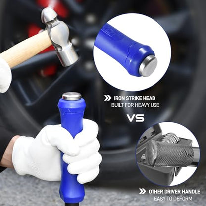 Bearing Race and Seal Driver Kit 13pc, Wheel Bearing Installer Tool | 12 driver sizes for 1-9/16" to 4-5/8" Bearings, Premium Aluminum Alloy, Anti-vibration Handle - size: 13Pcs 1-9/16" to 4-5/8"