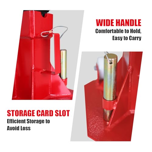 Torin ATZ220006PB Heavy Duty Jack Stands: Pin Style Jack Stand with 2 Casters and Handle, Easily Portable Car Stand for Car SUV, Truck and Pick Up, 22 Ton (44,000 lb) Capacity, Red - size: 22 Ton, style: Caster