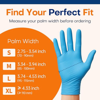Supmedic Medical Soft Max™ Nitrile Exam Gloves, 100 Count Latex-Free Powder-Free Non-Sterile Food Safe Disposable Glove, Blue - color: Blue (Medium)
