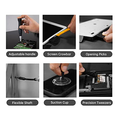 JAKEMY Professional Screwdriver Set for Electronics Repair, Computer Screwdriver Kit with 126 Magnetic Precision Bit Set and Opening Tool Kit for Laptop, MacBook, iPhone, Tablet, Watch, Modding, DIY - color: Jm164 - 164 in 1