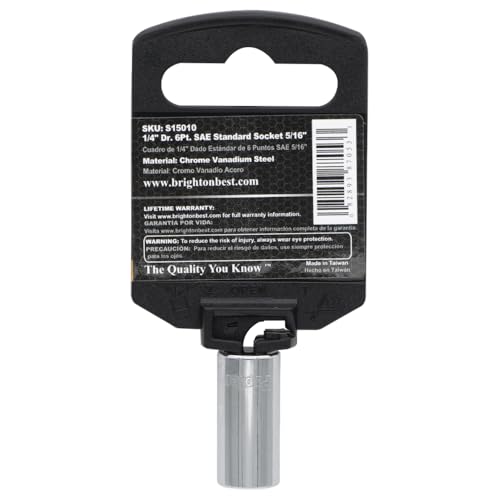 S15010 1/4" Drive SAE Socket, 5/16" Standard 6 Point - size: 5/16 INCH, style: STANDARD
