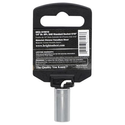 S15010 1/4" Drive SAE Socket, 5/16" Standard 6 Point - size: 5/16 INCH, style: STANDARD