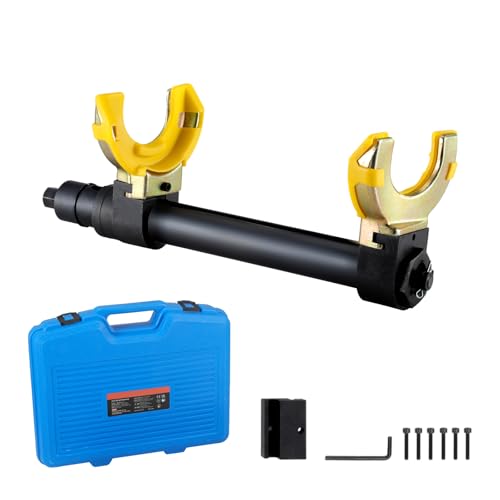 Happybuy Coil Spring Compressor Tool Kit, Macpherson Interchangeable Fork Spring Compressor, Coil Extractor Removal Set with Yellow Safety Sleeve and Storage Case