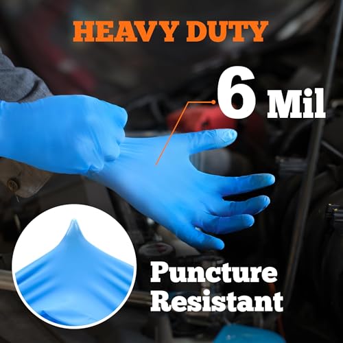 TitanFlex Nitrile Exam Gloves, Blue, 6-mil, Heavy Duty Nitrile Gloves, Mechanic Disposable Gloves, Latex Free, Powder Free - color: Blue(small 1000)