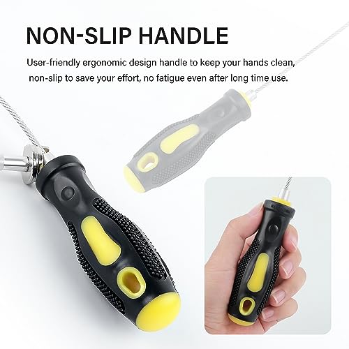 Aokdom Flexible Magnetic Oil Drain Plug Removal Tool,14.5inch Oil Drain Plug Tool with Strong Magnetism,Must Have Car Tools Fit Most Oil Pan Plug Screw Removal
