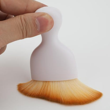 Car Detailing Brush, Soft Bristle Cleaning Brush, Scratch-Free Auto Duster Tool for Dashboard, Air Vents, Leather & Interior Cleaning (White&Brown) - color: White&Brown