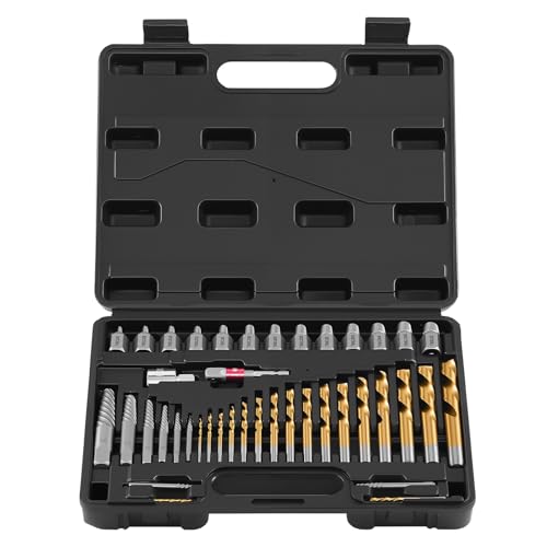 VEVOR 41-Piece Screw Extractor and Left Hand Drill Bits Set, Easy Out Screw Extractor Kit with HSS Steel Reverse Drill Bit for Broken Nuts, Stripped Bolts Remove, Adapters - size: 41 PCS