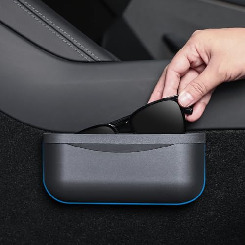 for Tesla Model Y 3 Sunglasses Holder Center Console Organizer Tray Storage Box Key Card Coin Holder Silicone Hook for Flocking Tesla Accessories - size: Center Console Organizers
