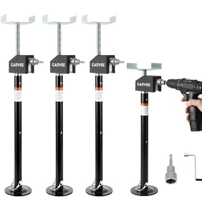 Garvee RV Slide Out Support Jacks (Set of 4) - 20,000lb Heavy Duty Rv Stabilizer Jacks Support, 21"-49" Quick-Lift Adjustable - Power Drill & Hand Crank Compatible for Campers, Travel Trailers & RVs - size: 4 Pack