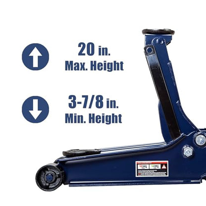 TCE Hydraulic Floor Jack with Dual Quick Lift Pump, 4 Ton (8,000 lb) Capacity, Lifting Range 3.94"- 20", Blue - color: New Sapphire Blue, size: 4 Ton, style: 2026 New Model