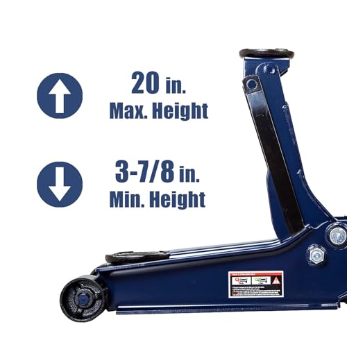 TCE Hydraulic Floor Jack with Dual Quick Lift Pump, 4 Ton (8,000 lb) Capacity, Lifting Range 3.94"- 20", Blue - color: New Sapphire Blue, size: 4 Ton, style: 2026 New Model
