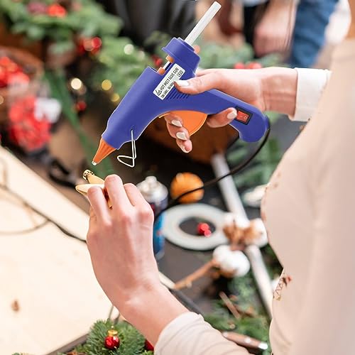 Hot Glue Gun Kit, Mini Hot Melt Glue Gun for Crafts with 30 Glue Sticks and Carry Case for Craft, School DIY Arts, and Home Repair - color: Blue