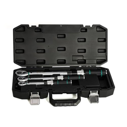 3-Piece Click Torque Wrench Set – 1/4", 3/8", 1/2" Drive, ±3% Accuracy, 72-Tooth Ratchet, Dual-Direction, Chrome Vanadium Steel, Includes Storage Cases - size: 1.67-16.67 ft-lb, 5-45 ft-lb, 10-150 ft-lb, style: 1/4 3/8 1/2-inch