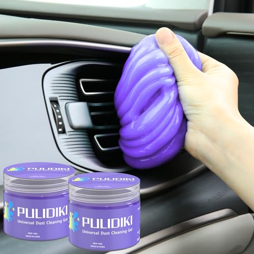 PULIDIKI Car Cleaning Gel Cleaning Putty Car Detailing Kit Car Interior Cleaner Car Slime Cleaner Dust Cleaning Supplies Car Accessories Car Gifts for Men Women Purple (2Pack) - color: Purple(2Pack)