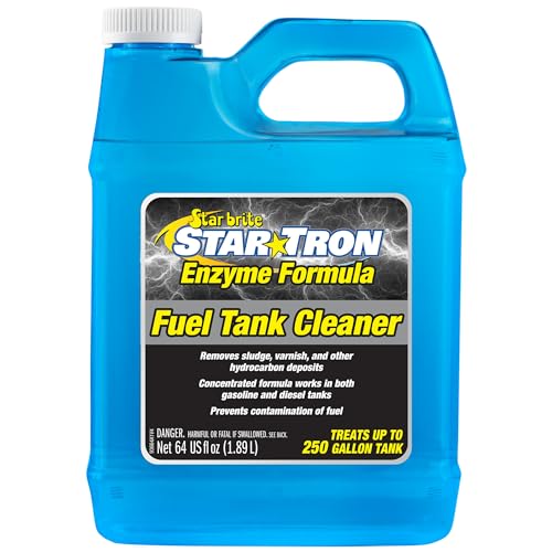 Star Tron Fuel Tank Cleaner – Removes Sludge, Varnish & Other Deposits – Helps Restore Performance of Old, Stale Fuel – Concentrated Formula for Gasoline and Diesel Tanks - style: 64 Ounce