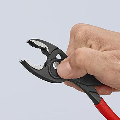 KNIPEX 82 01 200 TwinGrip Pliers, 8-inch | Slip joint pliers with push button adjustment