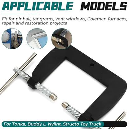 Semi Tubular Solid Rivet Tool Kit 50-Piece for Toy Trucks | Fits for Tonka, Buddy L, Nylint & Stairstep trucks, Wide rivet restoration set, Classic toy truck repair tools - size: 1/8 tubular rivet cincher
