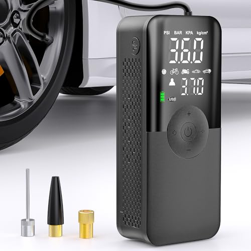 Nilight Tire Inflator Portable Air Compressor Rechargeable Battery Cordless 150PSI Faster Inflation Pump with Pressure Gauge for Car Motorcycle Bicycle Ball - color: Cordless Tire Inflator 150psi