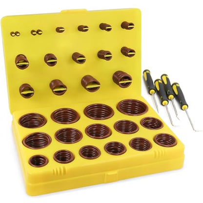 386 PCS Viton O-Ring Kit (30 Sizes) - Metric Standard 75A Durometer FKM O Ring Assorted Kit with 4 Pick Tools for Automotive, Plumbing and Chemical - Durable High Temperature & High Pressure - style: 386 PCS O-Rings Kit