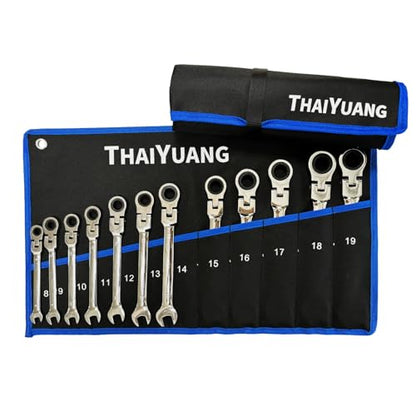 2 Piece Tools Wrench Roll Up Pouch - Wrench Organizer Roll & Wrench Storage Pouch With SAE & Metric Labels (14 pockets+10 pockets) - style: Big 14+10 Pockets